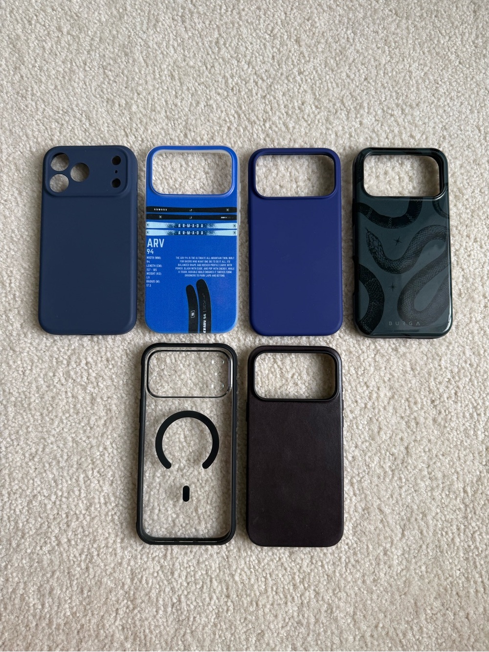 Mixed Blue and Black iPhone 17 Pro Max Case Set